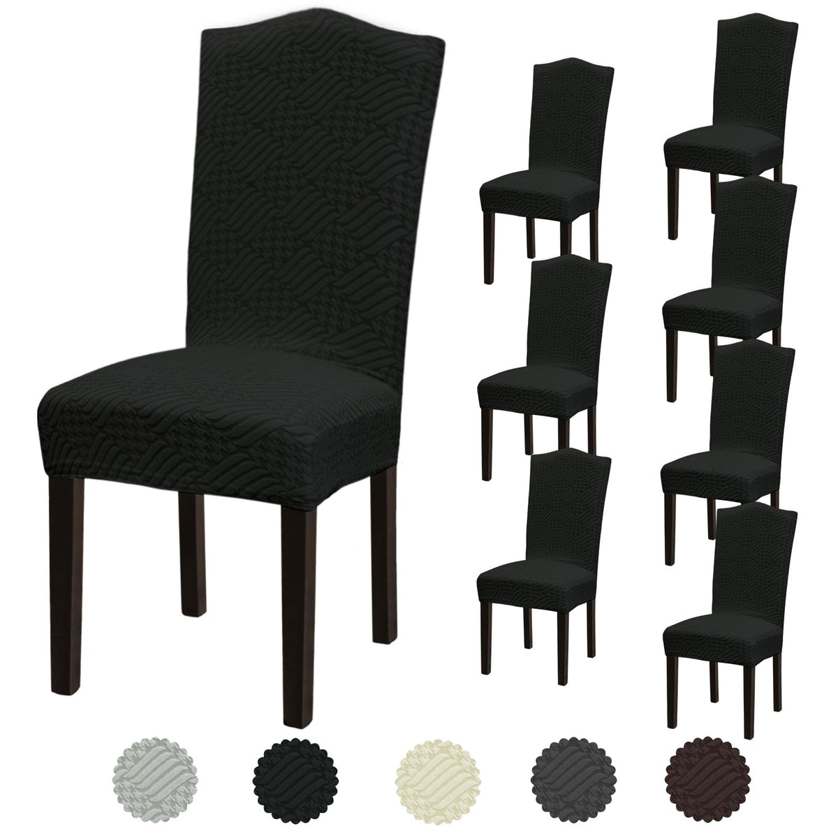 Stretch Dining Room Chair Covers Set of 6, Removable Washable Chair Covers for Dining Chairs,Dining Room, Hotel, Ceremony
