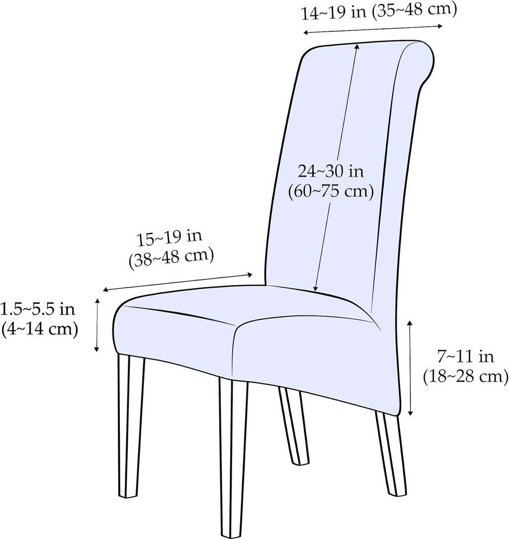 Velvet Dining Chair Covers Set of 2, Extra Large XL Oversized Stretch Parsons Chair Slipcovers for High Back Dining Room Kitchen, Non-Slip Removable Washable Chair Protectors,Khaki