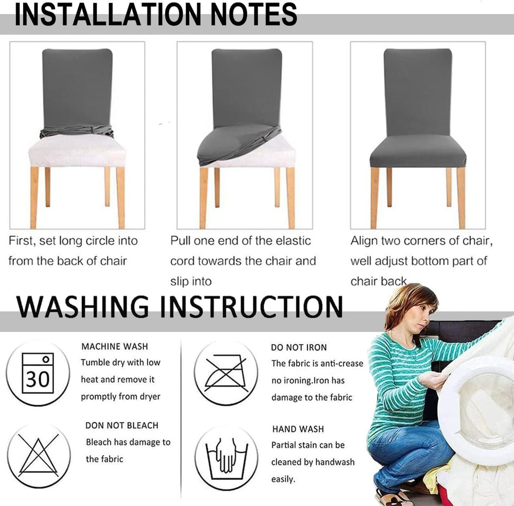 HZDHCLH Dining Chair Covers Set of 4 Stretch Chair Slipcovers Washable