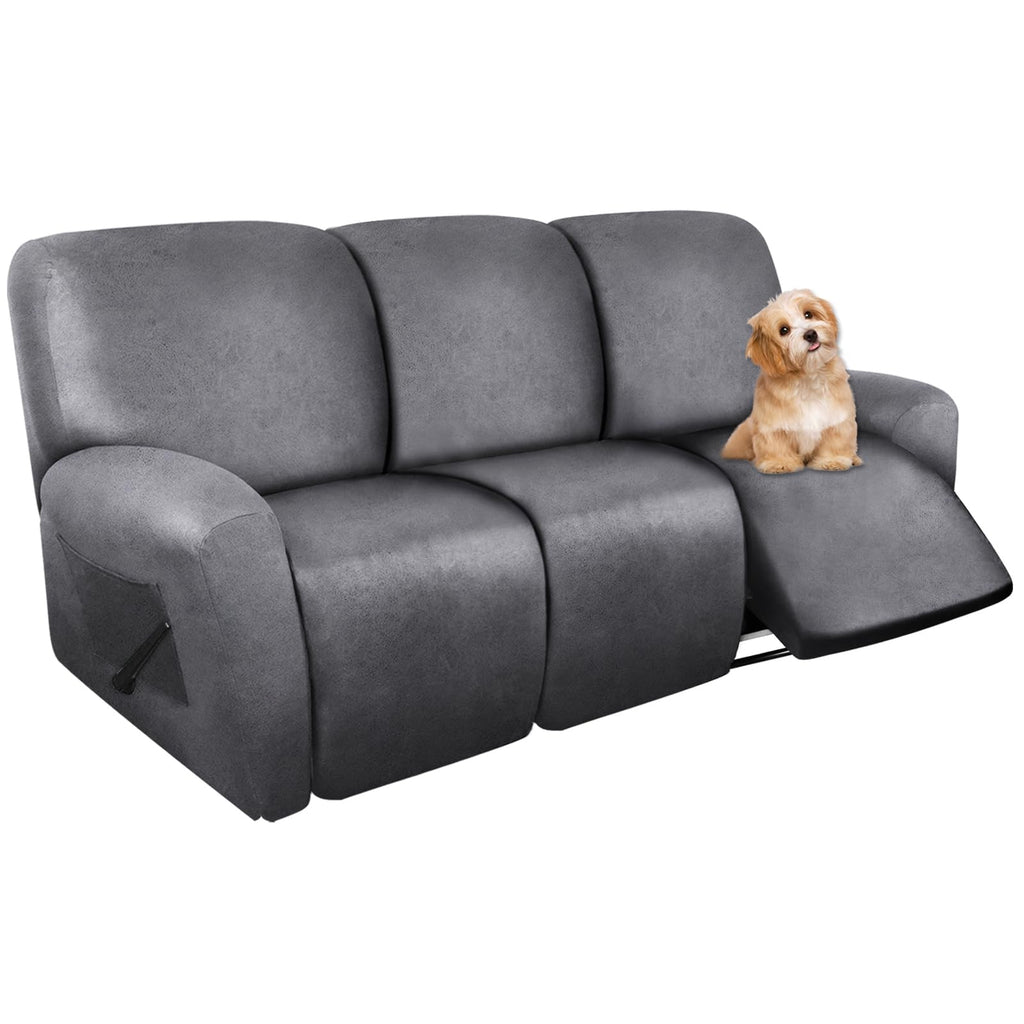molasofa Leather Like Additional Recliner Console Cover for Reclining Loveseat Covers Stretch Jacquard Middle Consolefor Recliner Couch(Dark Brown)