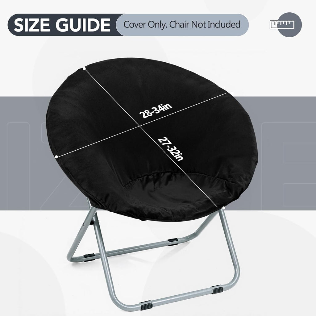 Velvet Stretch Saucer Chair Cover, Round Moon Chair Cover for Adults & Kids