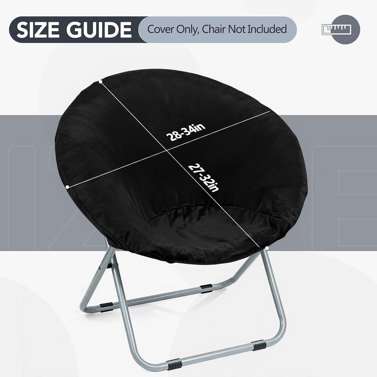 Velvet Stretch Saucer Chair Cover, Round Moon Chair Cover for Adults & Kids