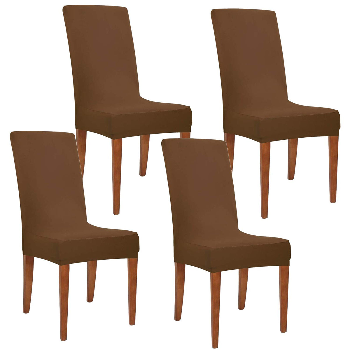 Obstal Black Stretch Spandex Dining Room Chair Covers ?Set of 4 Universal Removable Washable Chair Seat Slipcovers Protector for Kitchen, Ceremony, Wedding, Banquet, Hotel and Party