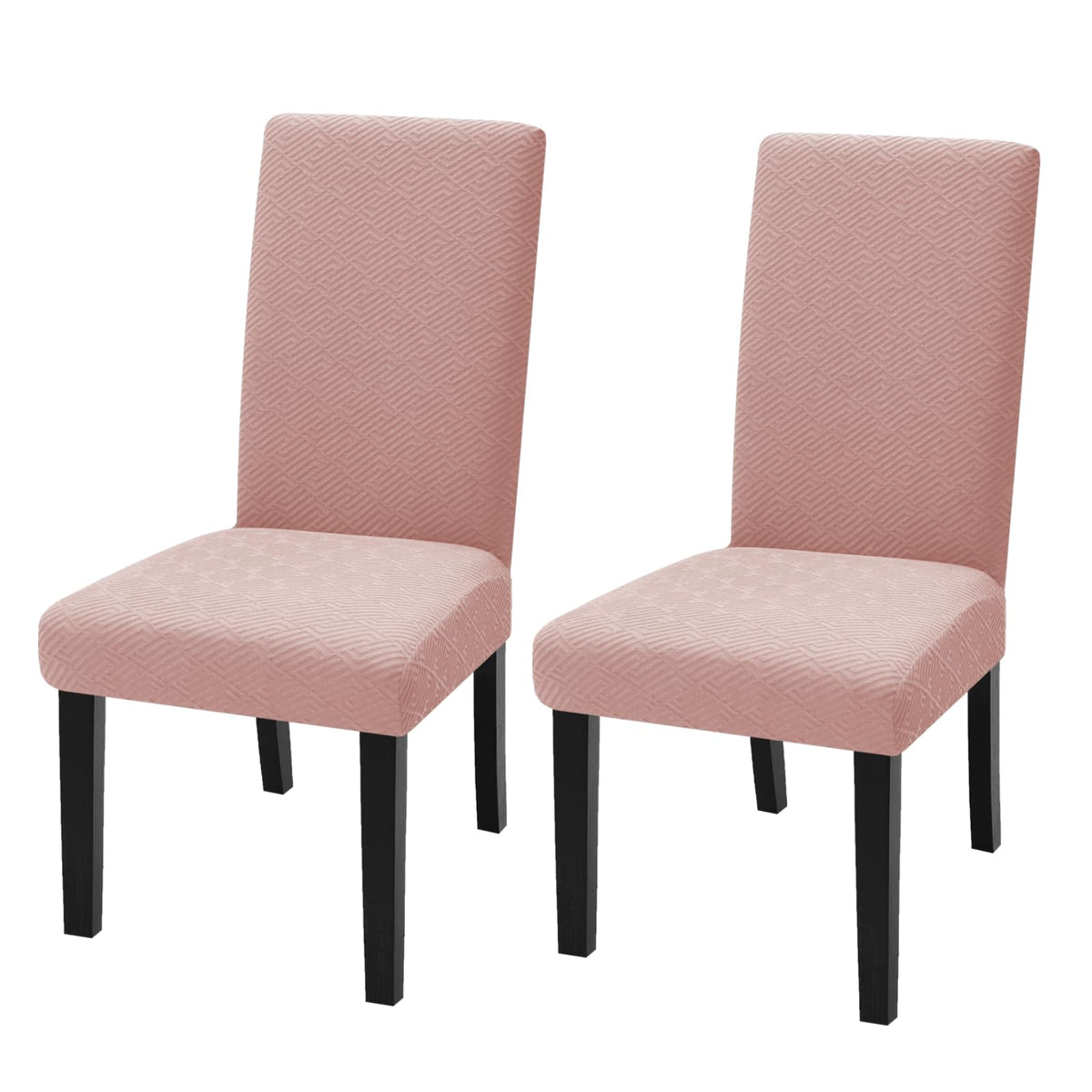YEMYHOM 2 Packs Latest Checkered Dining Chair Slipcover Parsons Chair Furniture Protector Stretch Chair Covers for Dining Room, Restaurant, Kitchen, Party (Light Gray)