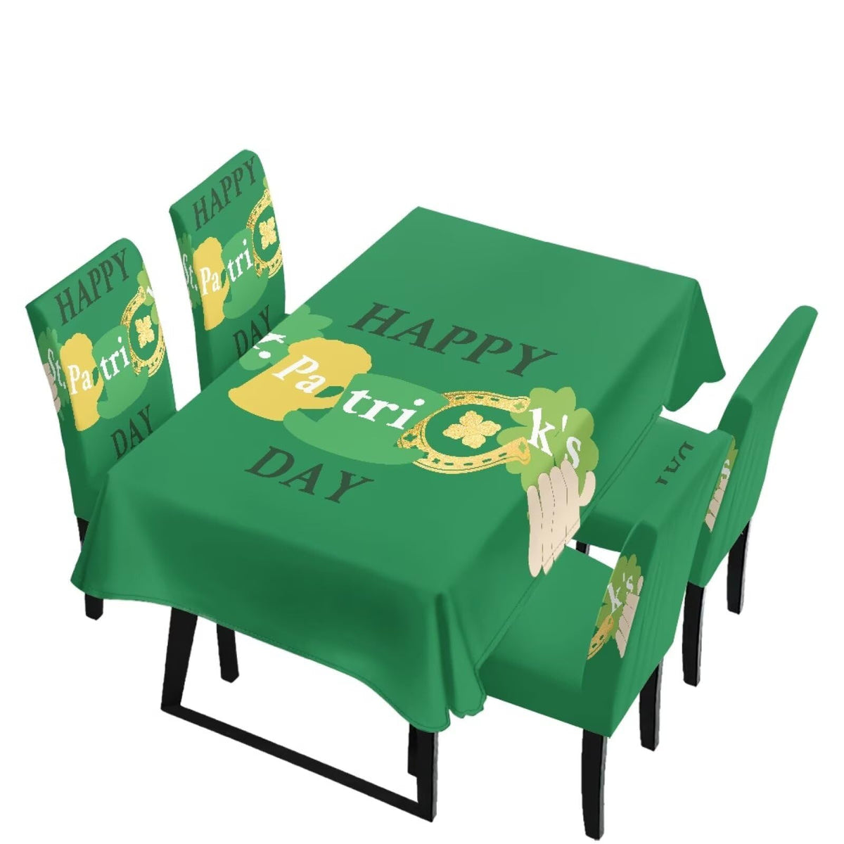ZDCUSTOM Easter Table and Chair Covers for Parties Purple Bunny Dining Chairs Cover Daisy Tablecloths Rectangular for Easter Party