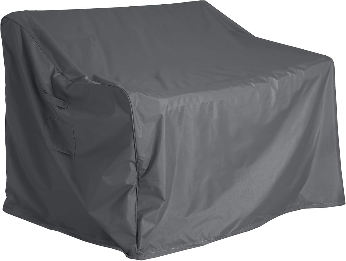 Christopher Knight Home Wynton Water-Resistant Patio 2-Seater Sofa Cover, Outdoor Loveseat Cover with All Weather Protection, Patio Furniture Sofa Covers with Adjustable Strap, Dark Gray