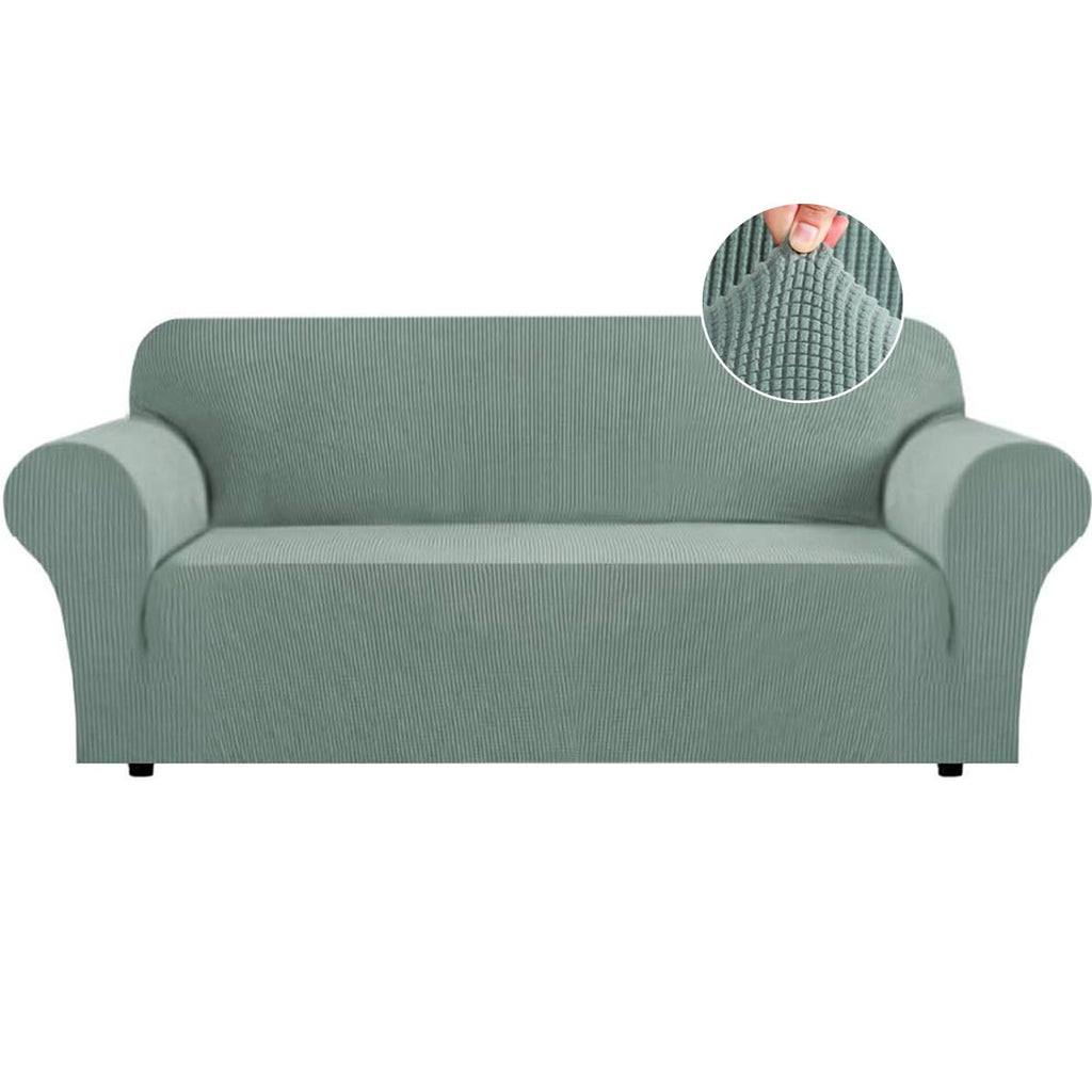 Flamingo P High Stretch One Piece Furniture Protector Sofa Cover for Durable Spandex Stretch Fabric Super Soft Slipcover, 2 Seater, Wine, Loveseat