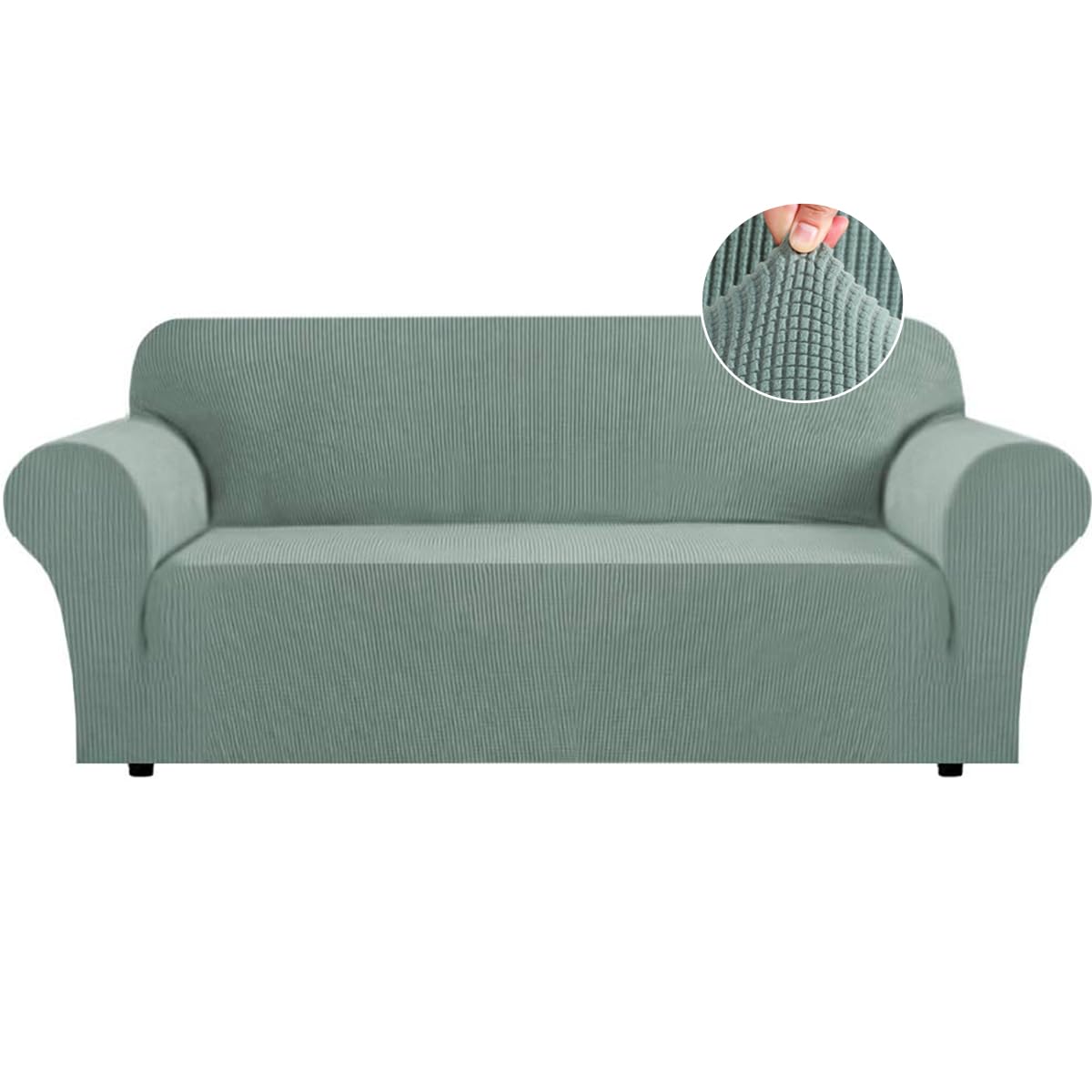 Flamingo P High Stretch One Piece Furniture Protector Sofa Cover for Durable Spandex Stretch Fabric Super Soft Slipcover, 2 Seater, Wine, Loveseat