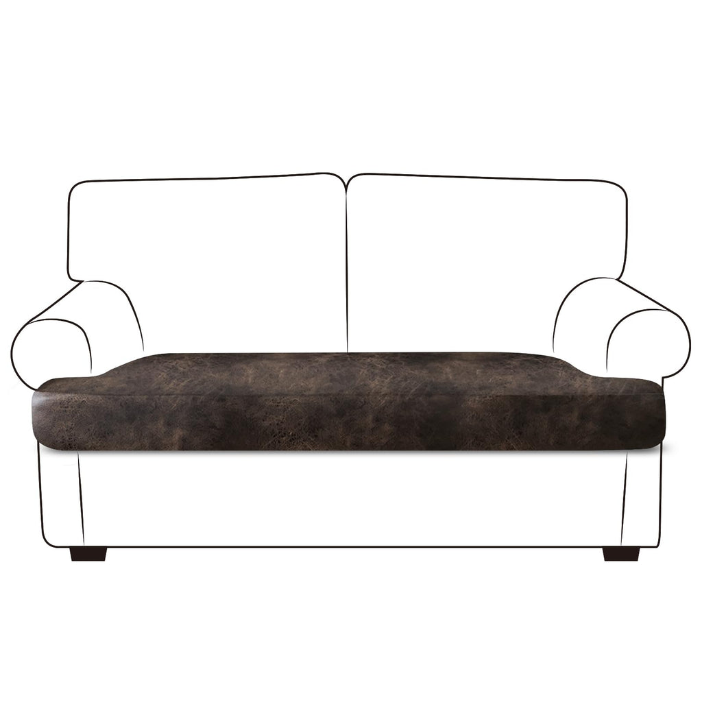 ANARACHON Leather Look Couch Cushion Covers Sofa Seat Slipcovers Sets Couches Furniture Protector for Sectional Armchair Loveseat Pets Kids Stretch Spandex Fabric (2 Cushion Loveseat, Burgundy)