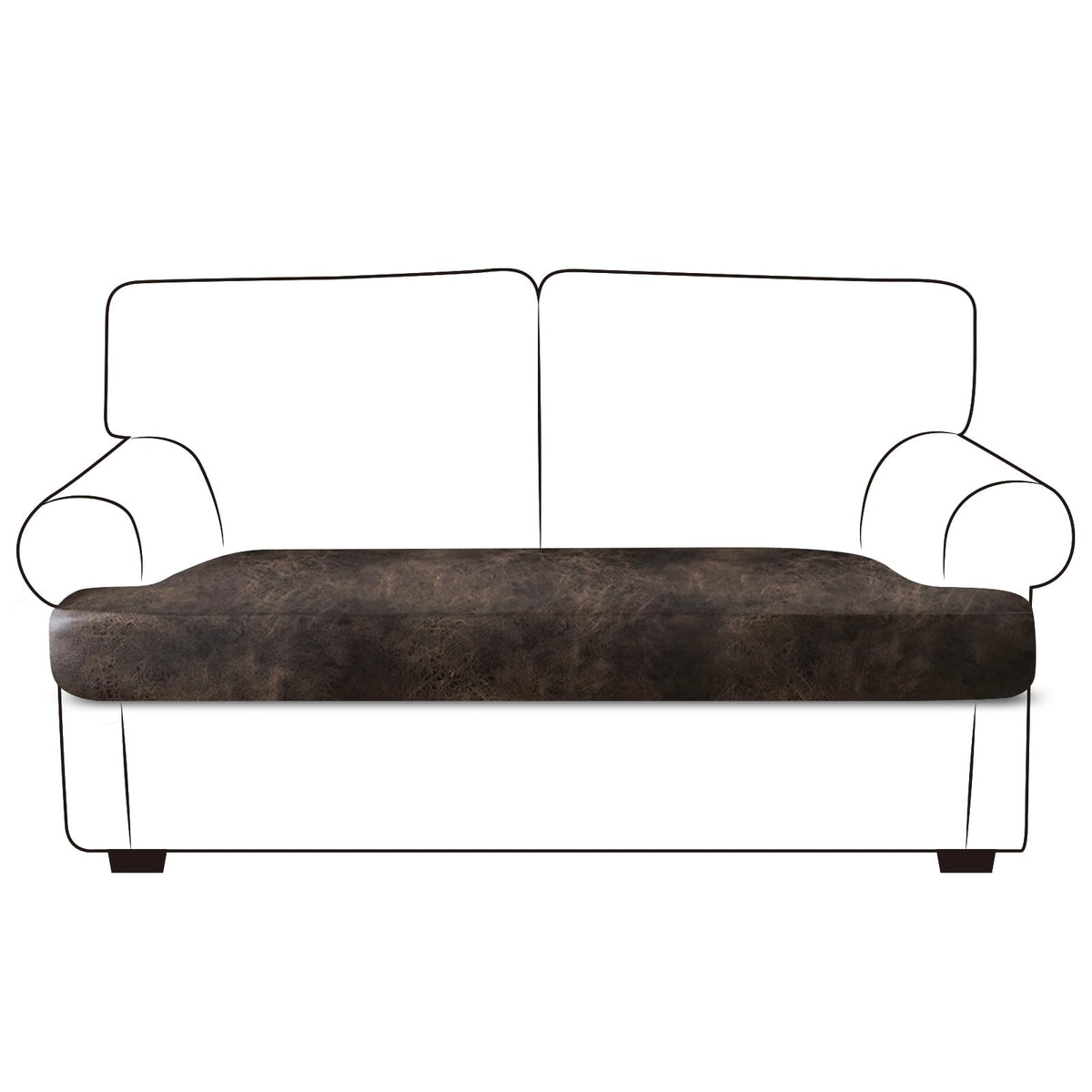 ANARACHON Leather Look Couch Cushion Covers Sofa Seat Slipcovers Sets Couches Furniture Protector for Sectional Armchair Loveseat Pets Kids Stretch Spandex Fabric (2 Cushion Loveseat, Burgundy)