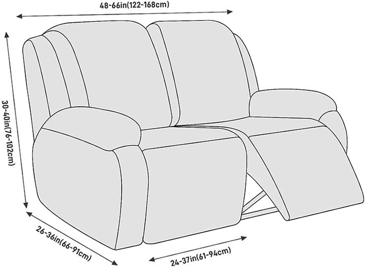 NORTHERN BROTHERS Loveseat Cover - Jacquard Reclining Cover for 2 Seater, Pet Friendly, Light Grey