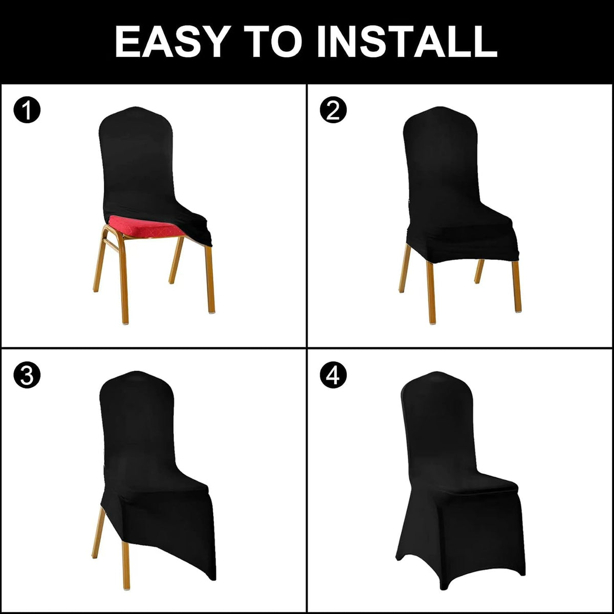 SuperO Waterproof Spandex Chair Cover 25PCS, Stretch Dining Chair Covers, Polyester Outdoor Chair Covers, Protector Stretch Chair Cover for Party Universal, Banquet, Wedding Event, Hotel(White)