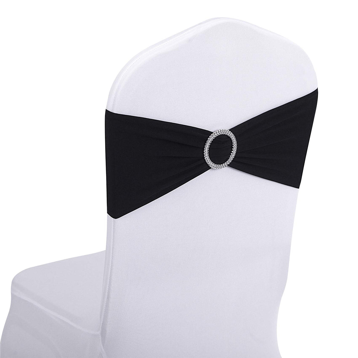 Peomeise 50pcs Fuchsia Spandex Chair Sashes with Buckle Slider for Wedding, Party Decoration