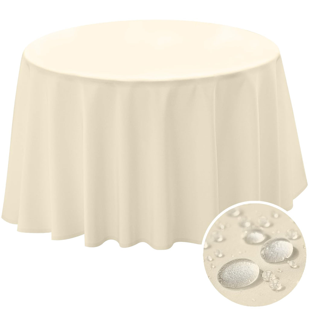 BYDOLL Table Cloth 60 Inch Round Tablecloth Fits Max50 Inch Diameter Table Top,Black Polyester Washable Wrinkle-Free Spillproof Tablecloth for Party Patio Cover