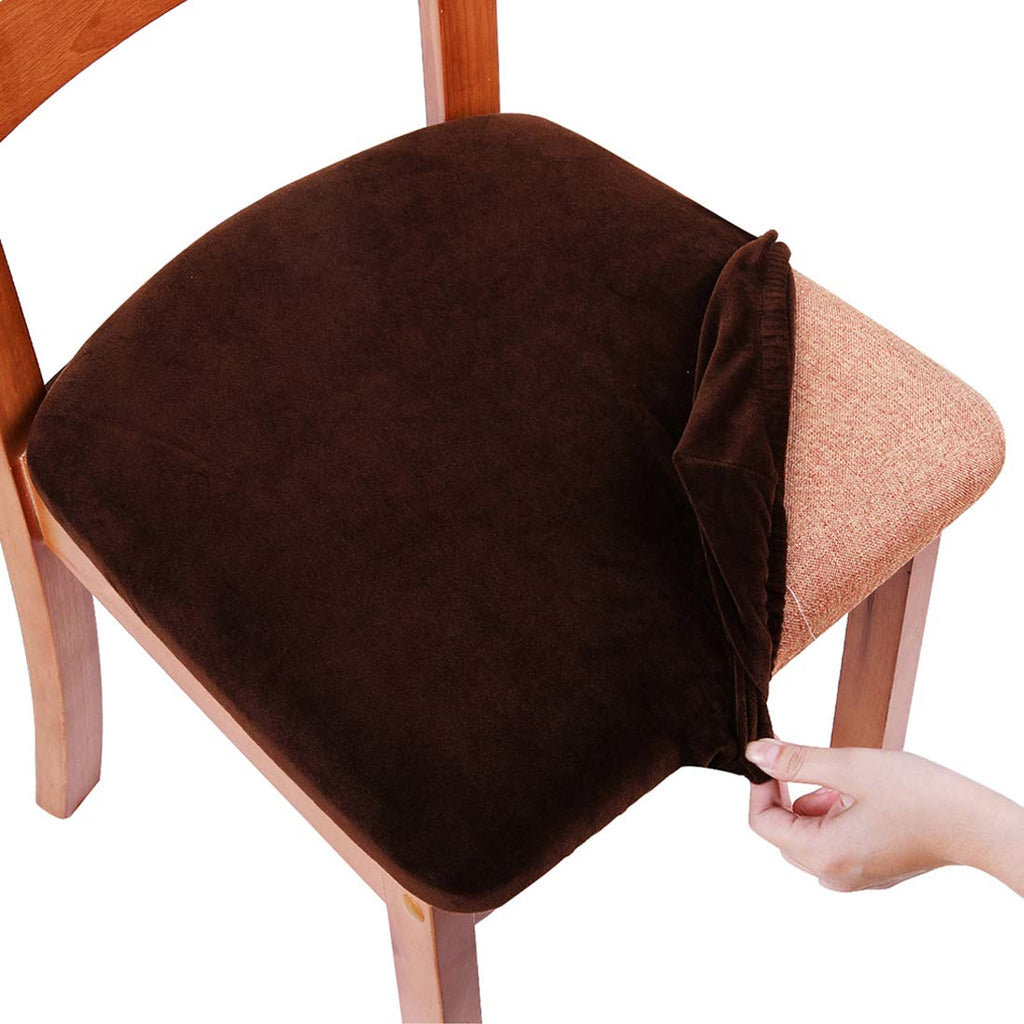 Smiry Velvet Seat Covers for Dining Room Chair Set of 4
