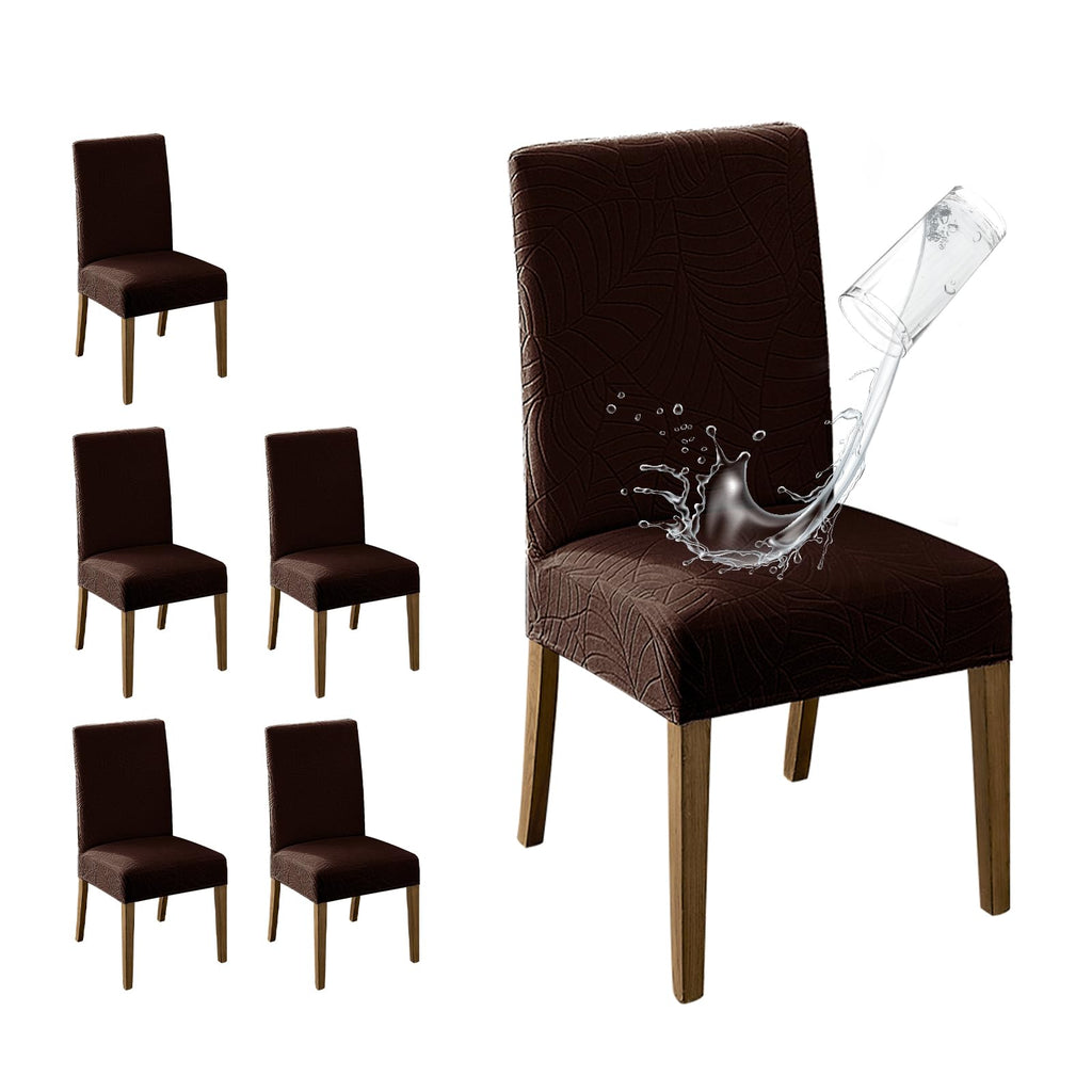 MOSAYT 100% Waterproof Dining Room Chair Covers Set of 4, Beige
