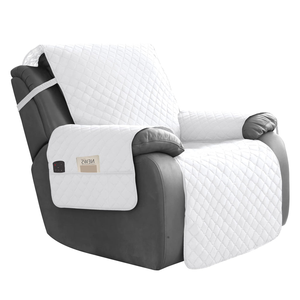 Easy-Going Waterproof Recliner Loveseat Sofa Cover with Pocket, 1-Piece Reversible Couch Cover for 2 Seat Recliner, Protector with Elastic Straps for Pets(Recliner Loveseat, Gray/Light Gray)