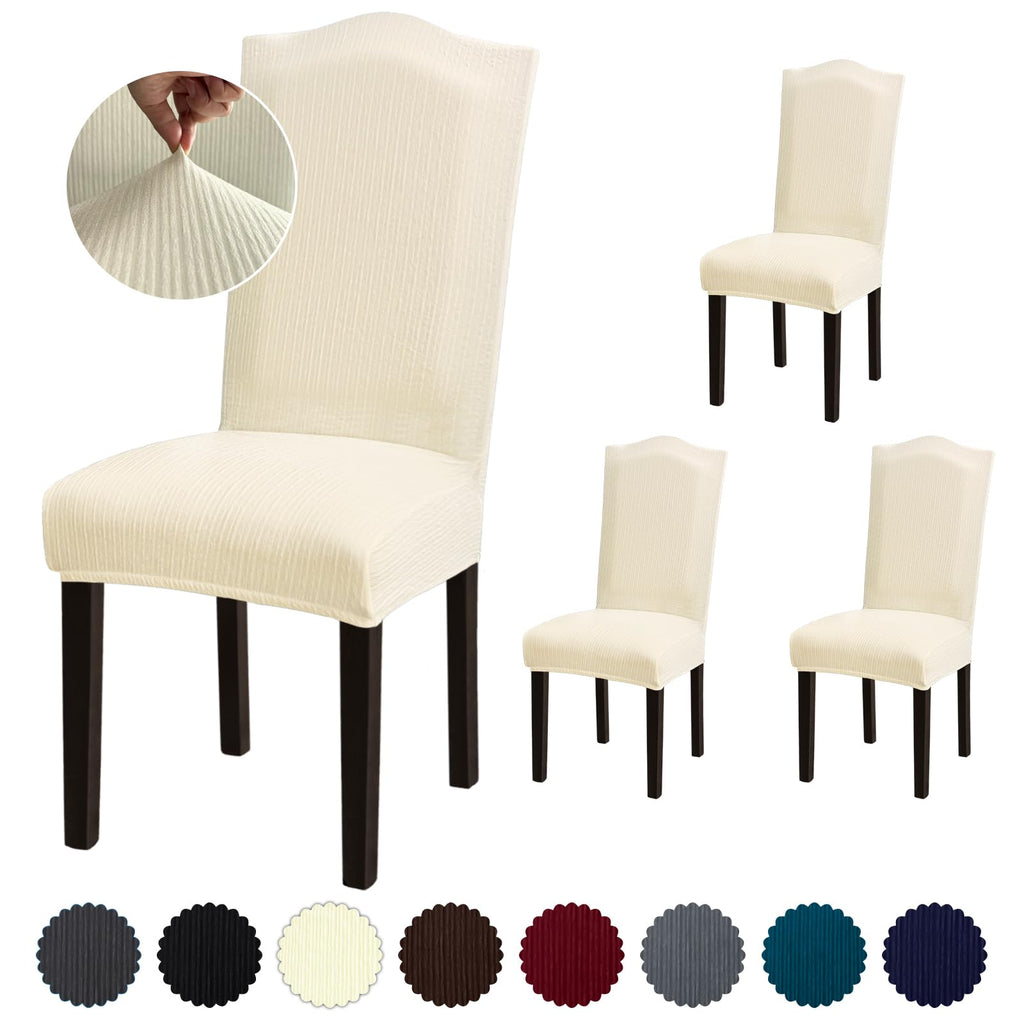 Stretch Dining Room Chair Covers Set of 6, Removable Washable Chair Covers for Dining Chairs,Dining Room, Hotel, Ceremony