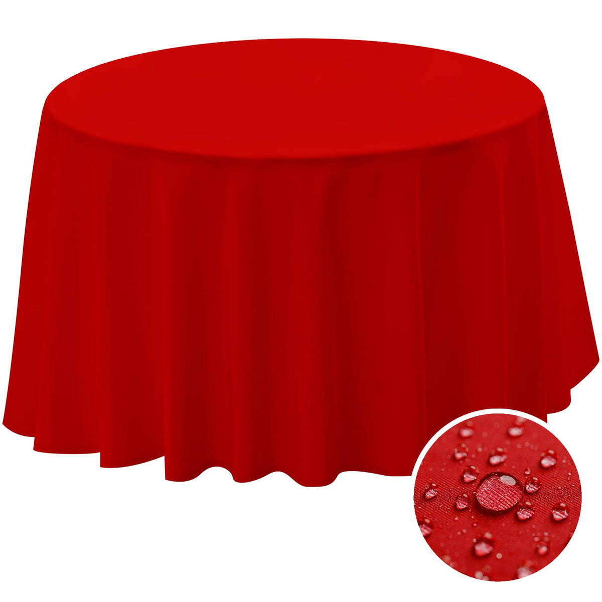 BYDOLL Table Cloth 60 Inch Round Tablecloth Fits Max50 Inch Diameter Table Top,Black Polyester Washable Wrinkle-Free Spillproof Tablecloth for Party Patio Cover