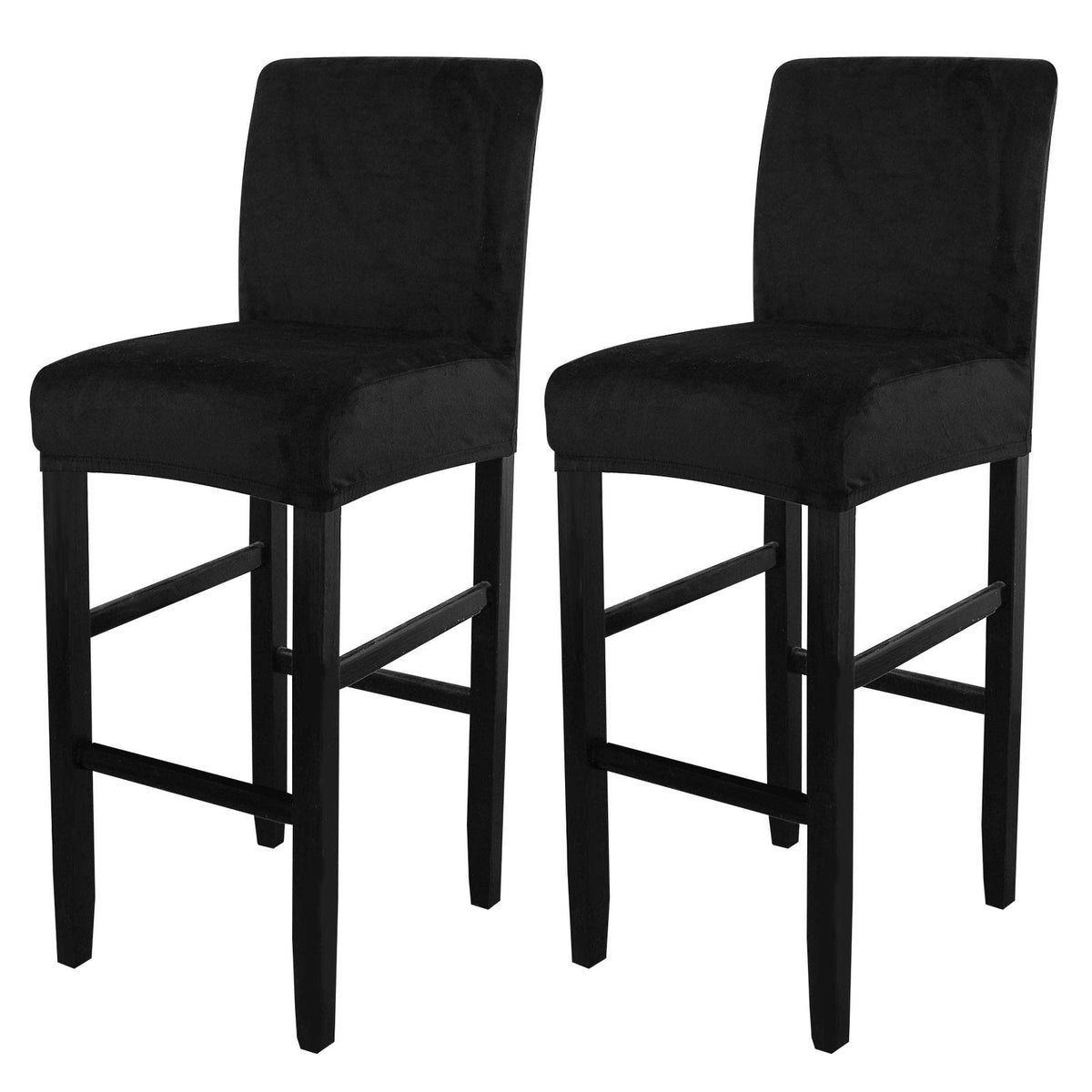 SearchI Bar Stool Covers Set of 4, Stretch Washable Barstool Seat Covers, Counter Height Chair Covers for Kitchen Dining Room Cafe (Beige Linen-Look Print)