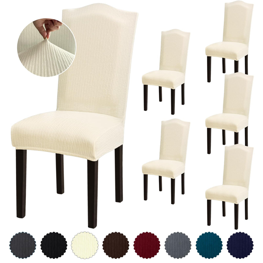 Stretch Dining Room Chair Covers Set of 6, Removable Washable Chair Covers for Dining Chairs,Dining Room, Hotel, Ceremony
