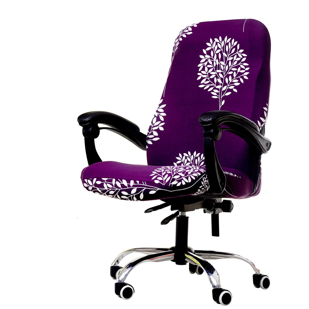 WOMACO Printed Office Chair Covers, Stretch Computer Universal Boss Modern Simplism Style High Back Chair Slipcover - Peony, Large