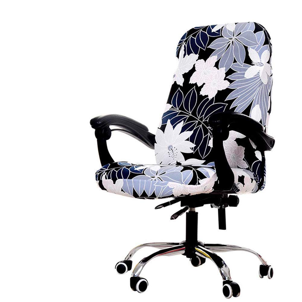 WOMACO Printed Office Chair Covers, Stretch Computer Universal Boss Modern Simplism Style High Back Chair Slipcover - Peony, Large