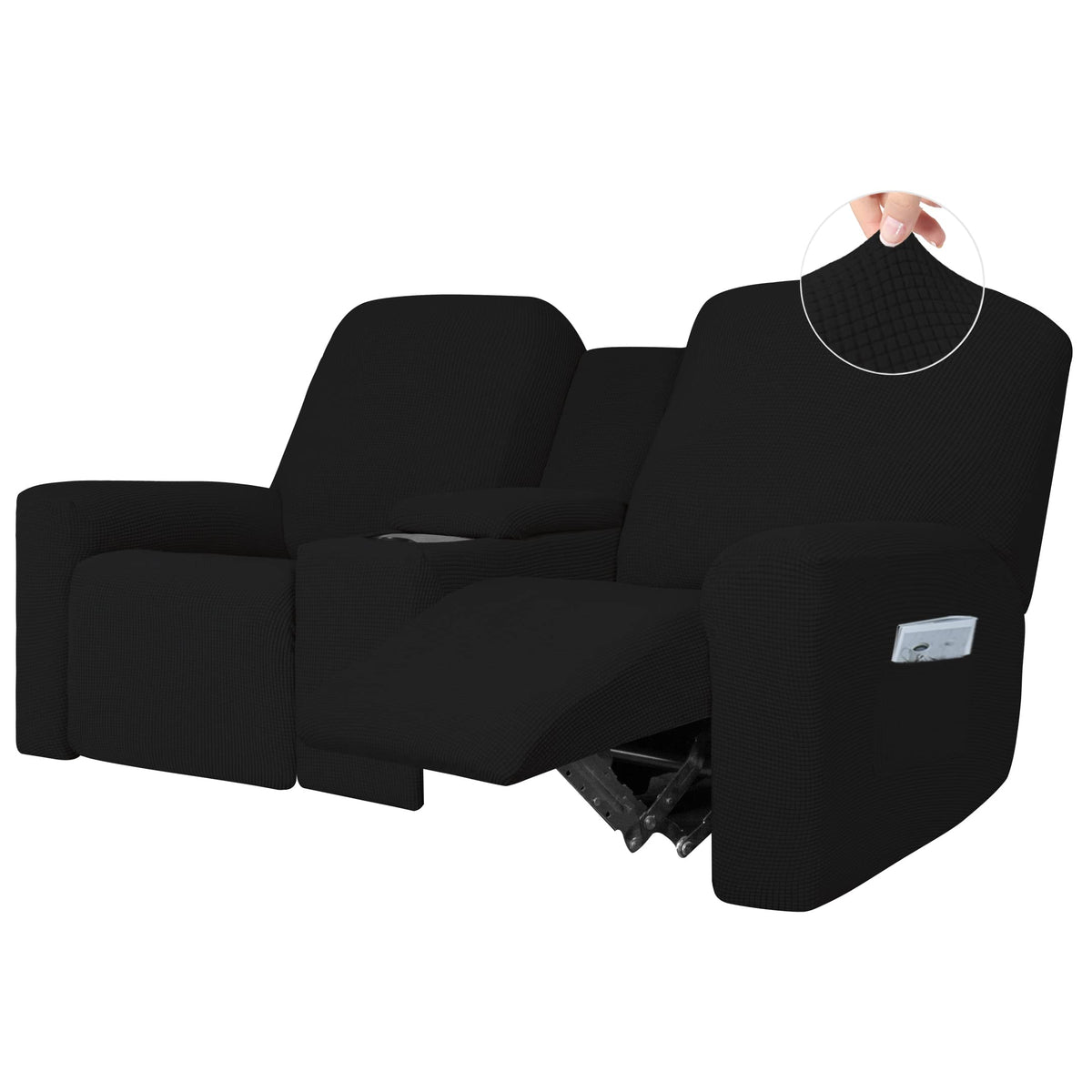 Easy-Going 1 Piece Reclining Loveseat with Middle Console Slipcover