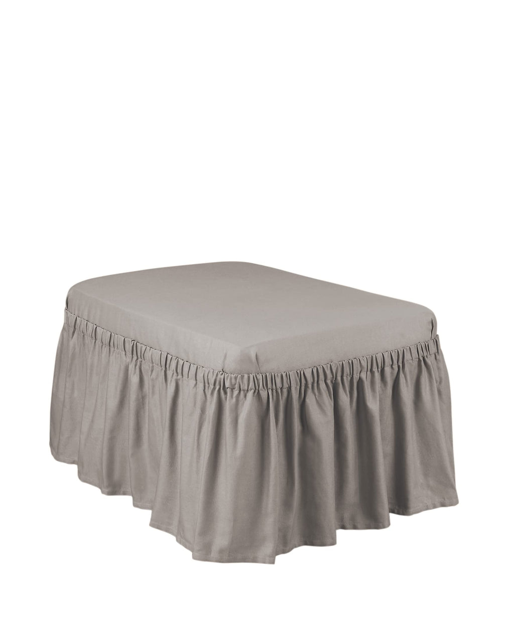 SureFit Cotton Duck Loveseat Box Cushion One Piece Slipcover, Furniture Cover, Relaxed Woven Fit, 100% Cotton, Machine Washable, Gray