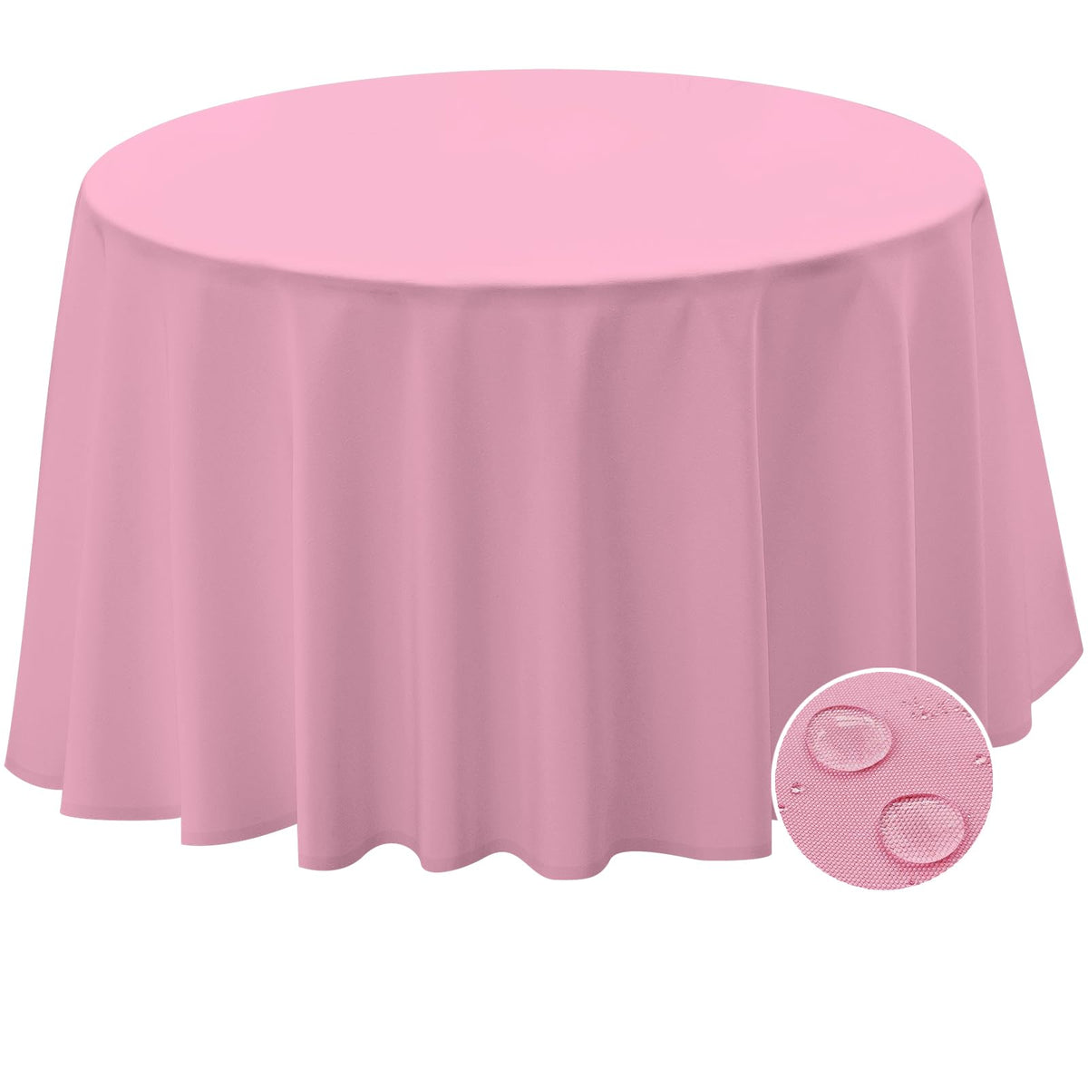 BYDOLL Table Cloth 60 Inch Round Tablecloth Fits Max50 Inch Diameter Table Top,Black Polyester Washable Wrinkle-Free Spillproof Tablecloth for Party Patio Cover