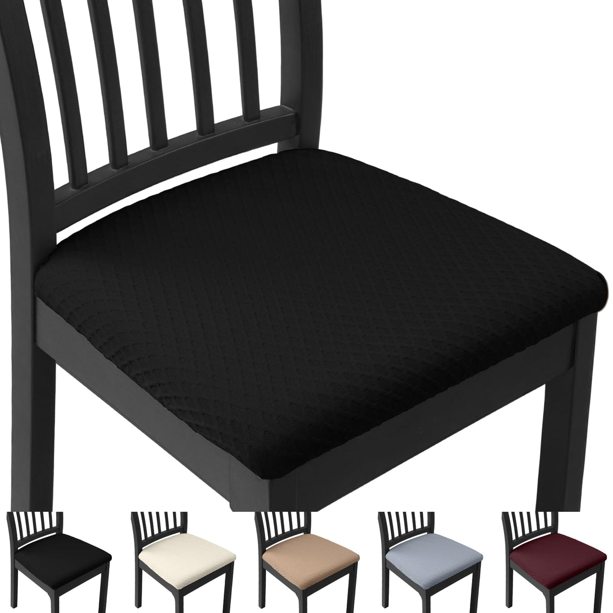 Stretch Chair Seat Covers Set of 4 for Dining Living Room Kitchen Chairs Universal Washable Slipcover Protector Forros Fundas Cobertores para Sillas De Comedor Party Home Decor Gift