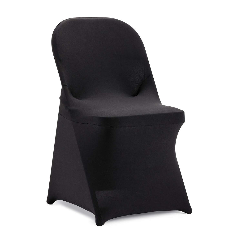 Peomeise Stretch Spandex Folding Chair Cover for Wedding Party Dining Banquet Event (White,12pcs)