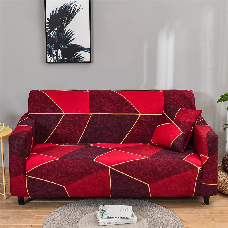 HOOBUY Printed Sofa Cover Stretch Couch Covers Patterned Loveseat Slipcovers for 2 Seater Cushion Couch Love Seat Set (BXMY, 2 Seater/Loveseat)