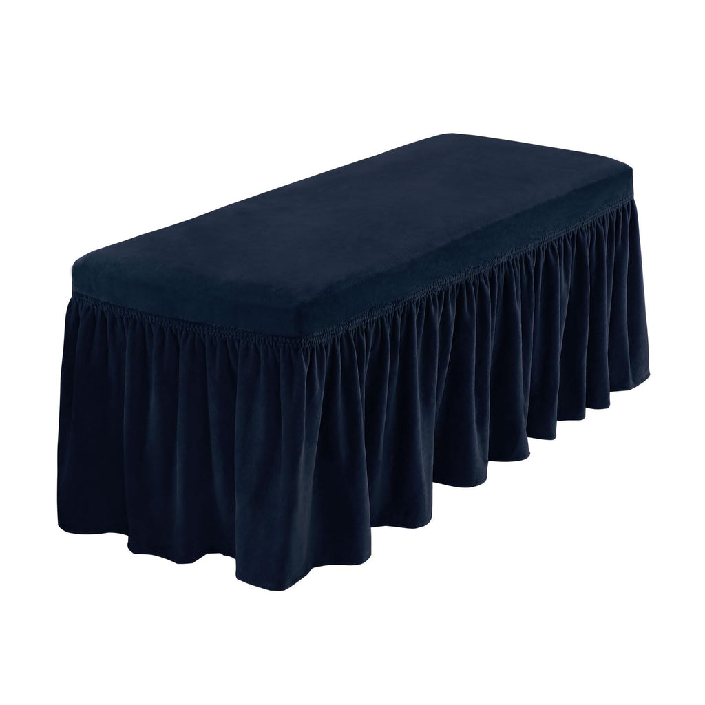 NICEEC Spandex Dining Bench Cushion Cover Bench Covers Stretch with Skirt