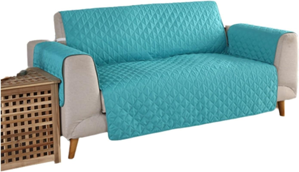 Water-Resistant Loveseat Slipcover with Non-Slip Design Reversible Furniture Protector for Pets, Spill-Proof Sofa Cover(Blue,Small)