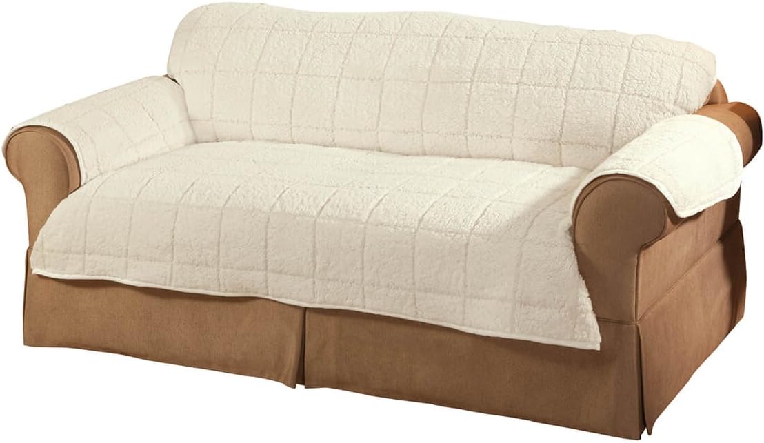OakRidge Bradley Sherpa Loveseat Protector - Slipcover Burgandy