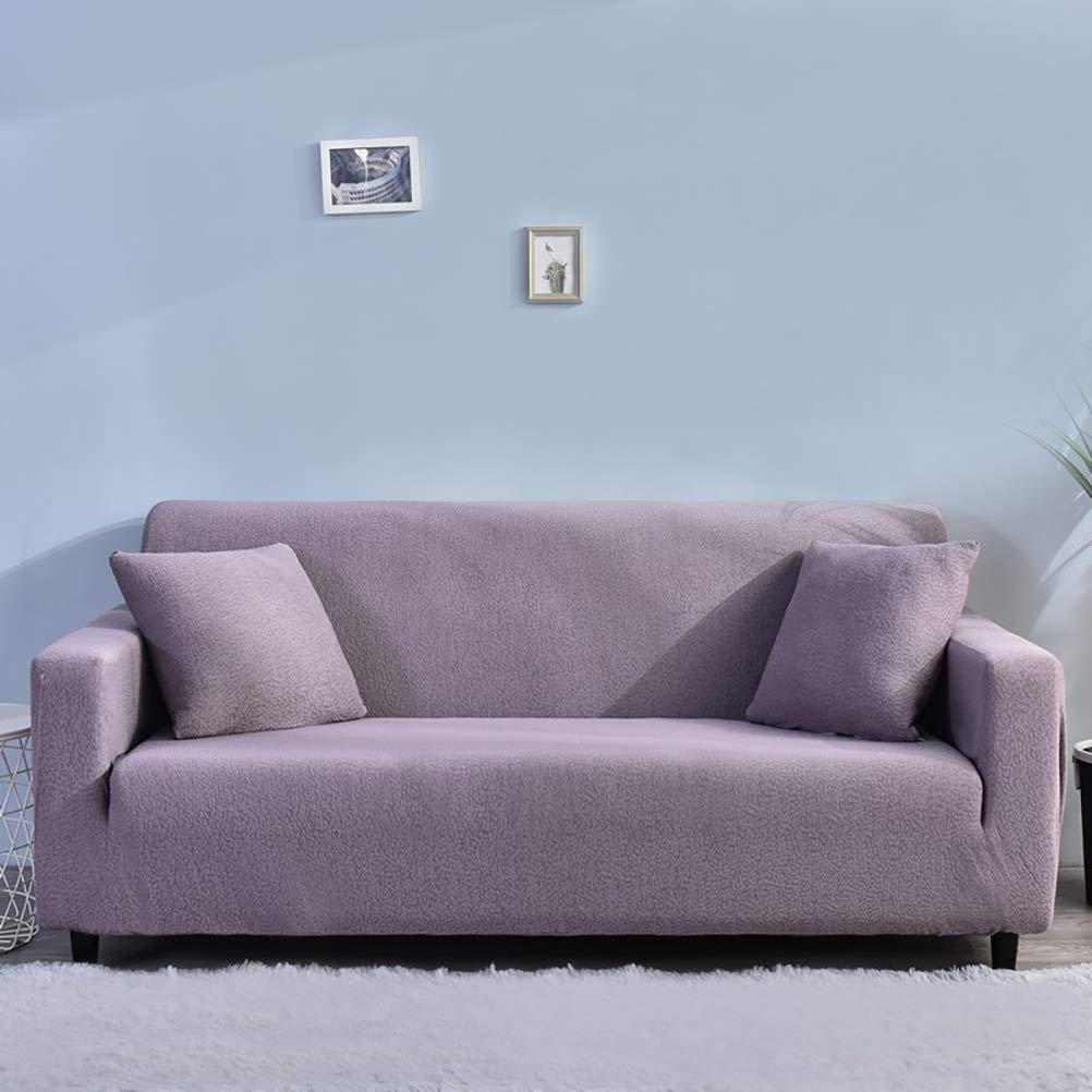Waterproof Solid Colors Sofa Slipcover, Armchair Loveseat 1/2/3/4 Seater Elastic Seersucker Non Slip Cushion Covers, Durable Wear Resistant Furniture Protection Yolk Yellow 35-55"