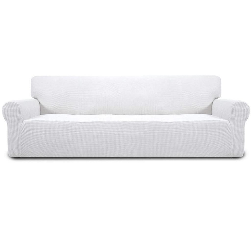 Easy-Going Stretch Loveseat Couch Covers Washable Cream