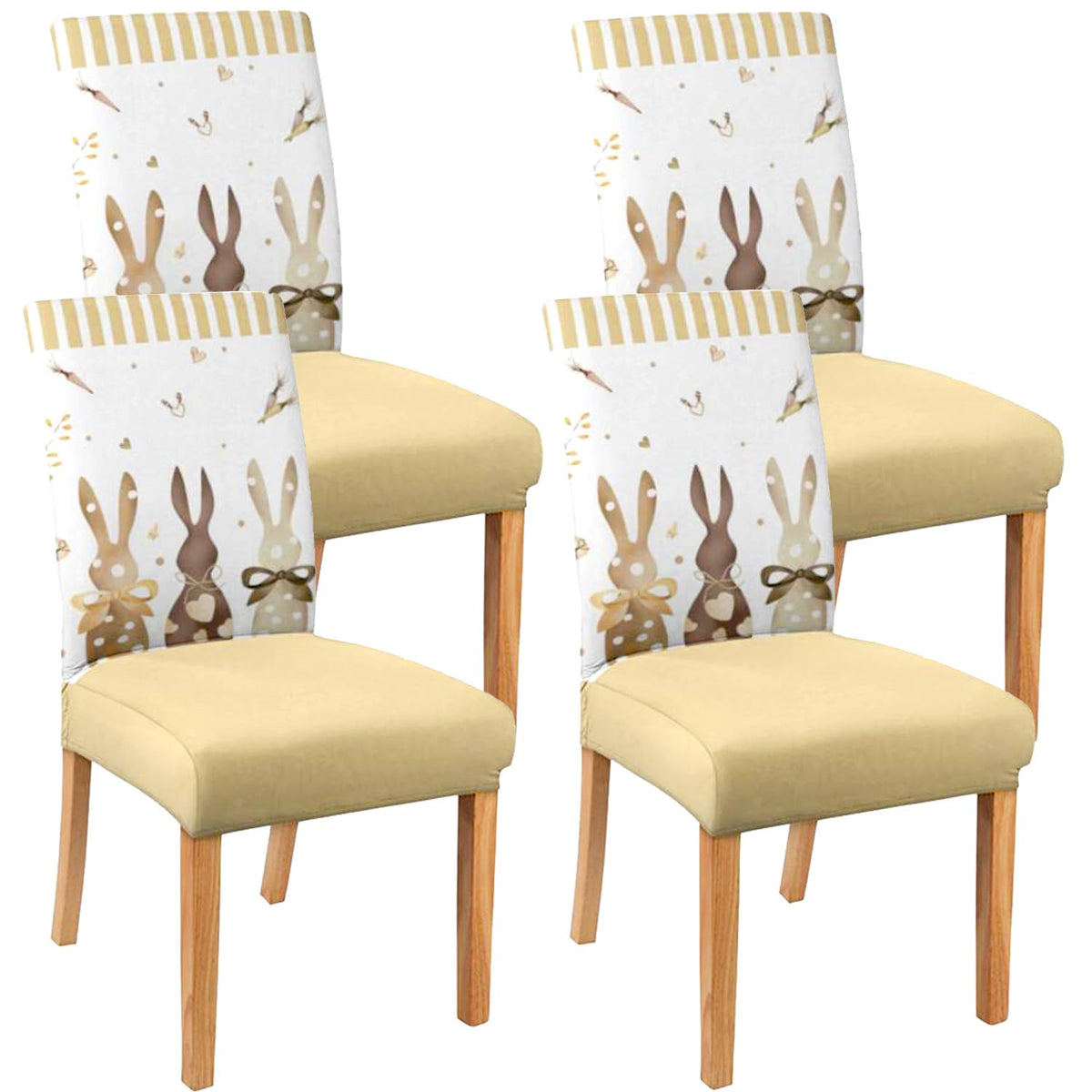 Halloween Chair Covers Set of 4, Fall Pumpkin Black/White Buffalo Plaid Chairs Slipcover for Dining Room, Removable Washable Breathable Cover in the Kitchen Restaurant Holiday Decor