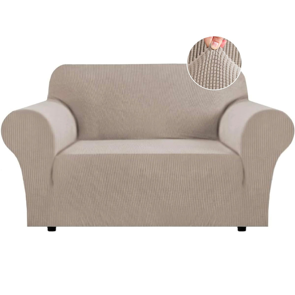 Flamingo P High Stretch One Piece Furniture Protector Sofa Cover for Durable Spandex Stretch Fabric Super Soft Slipcover, 2 Seater, Wine, Loveseat