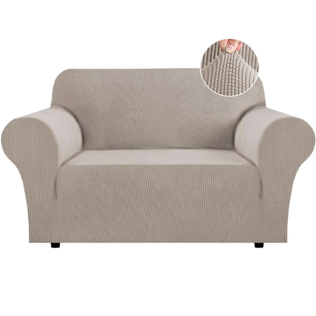 Flamingo P High Stretch One Piece Furniture Protector Sofa Cover for Durable Spandex Stretch Fabric Super Soft Slipcover, 2 Seater, Wine, Loveseat