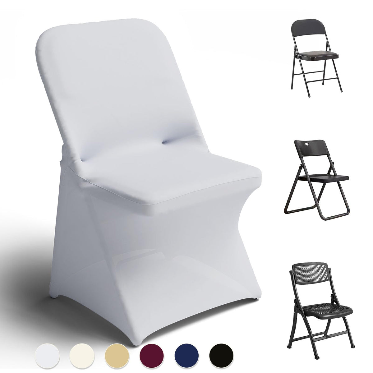 Trlyc White Spandex Chair Covers 100 Pcs for Wedding Party
