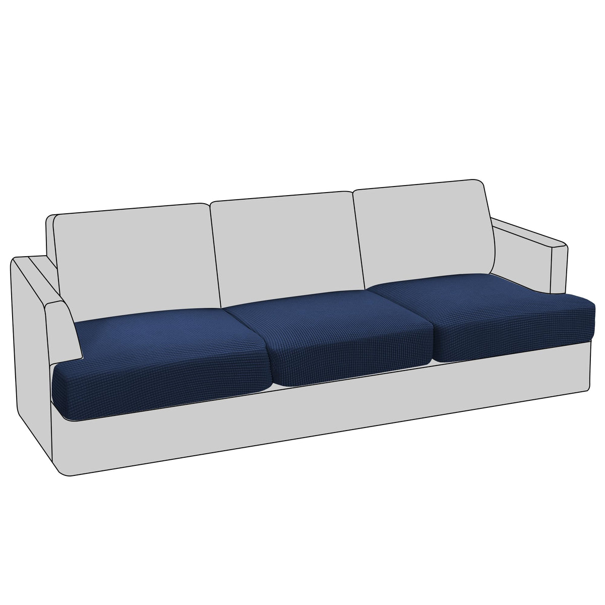 PrinceDeco T Cushion Loveseat Slipcover - 3 Pieces Sofa Cover for 2 Cushion Couch with 2 Individual T Shape Seat Covers Width Up to 76 Inch - Stretch, Machine Washable, Porcelain