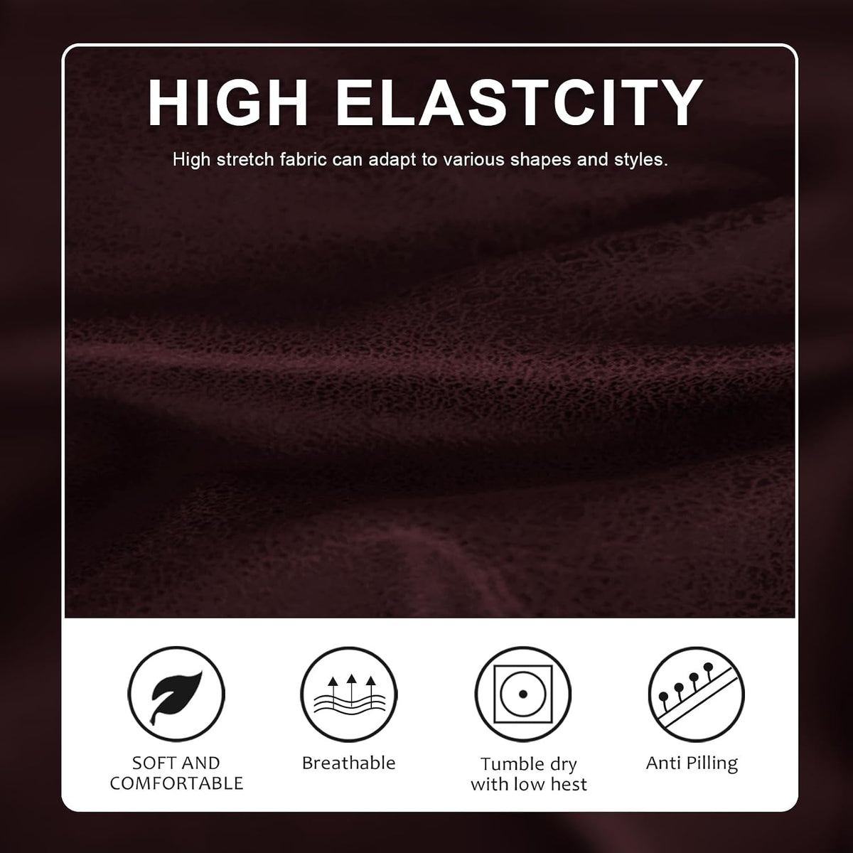 molasofa Leather Look Couch Cushion Covers, Stretch Sofa Cushion Covers for Sectional Armchair Loveseat Protector,Replacement Seat Cushion Slipcovers, Machine Washable (2 Cushion Loveseat, Red)