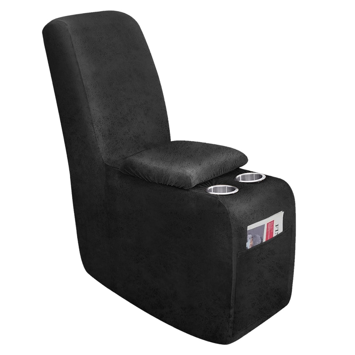 molasofa Leather Like Additional Recliner Console Cover for Reclining Loveseat Covers Stretch Jacquard Middle Consolefor Recliner Couch(Dark Brown)