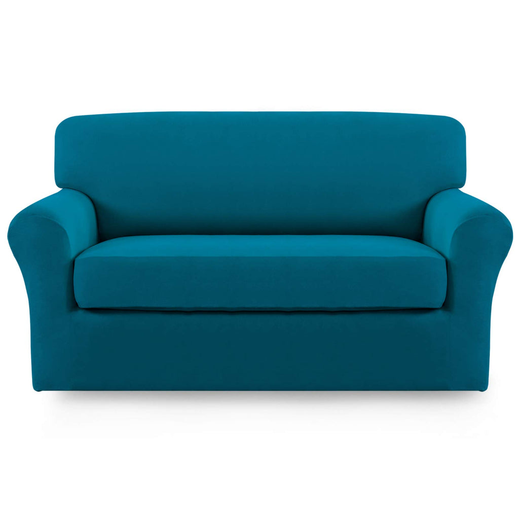 Easy-Going 2 Pieces Stretch Loveseat Couch Sofa Slipcover Washable