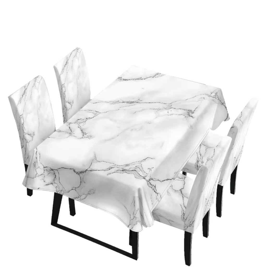 Table Cloth Rectangle Table Set of 5 Include Dining Chair Covers and Tablecloths for Dining Room Banquet, Anti-Scratch Chair Seat Protector Cover, Hummingbird Sunflower Tribe Print