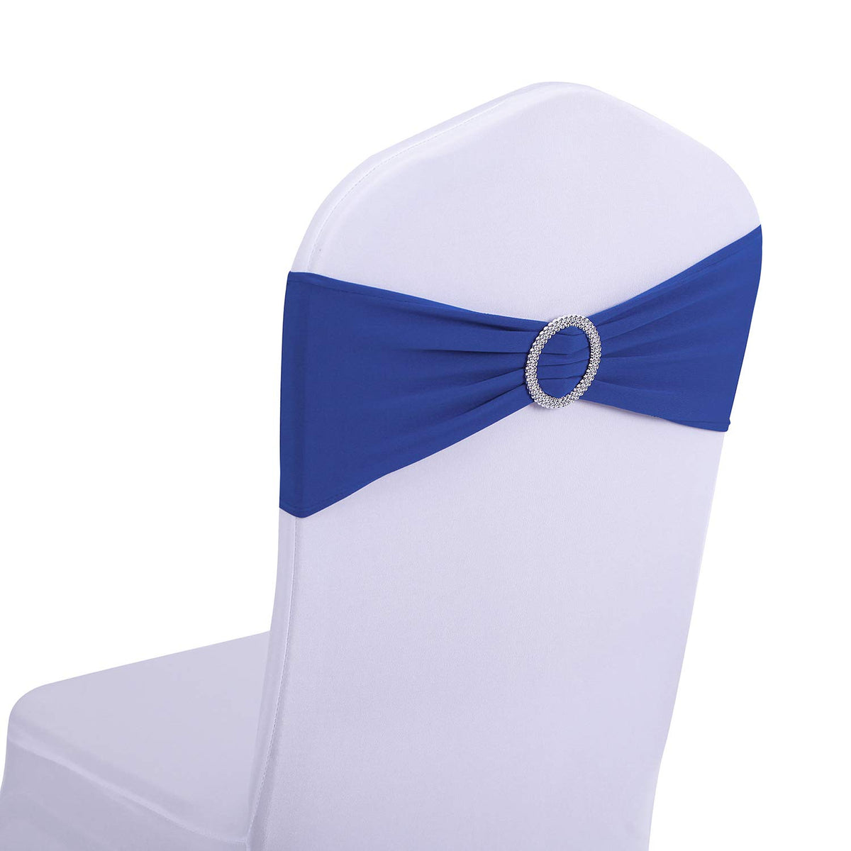 Peomeise 50pcs Fuchsia Spandex Chair Sashes with Buckle Slider for Wedding, Party Decoration