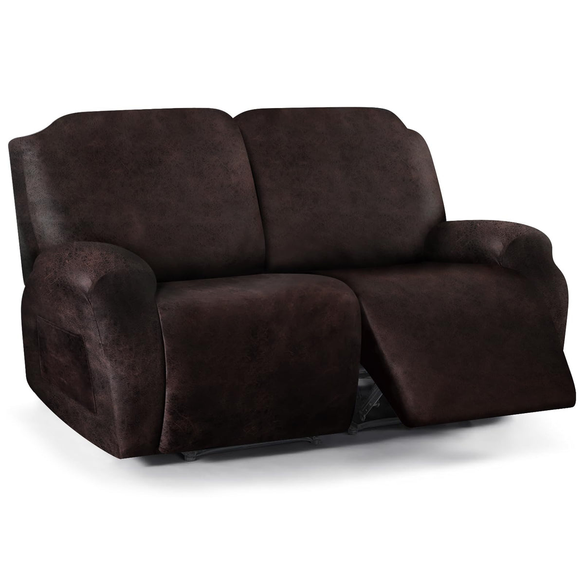 molasofa Leather Like Additional Recliner Console Cover for Reclining Loveseat Covers Stretch Jacquard Middle Consolefor Recliner Couch(Dark Brown)