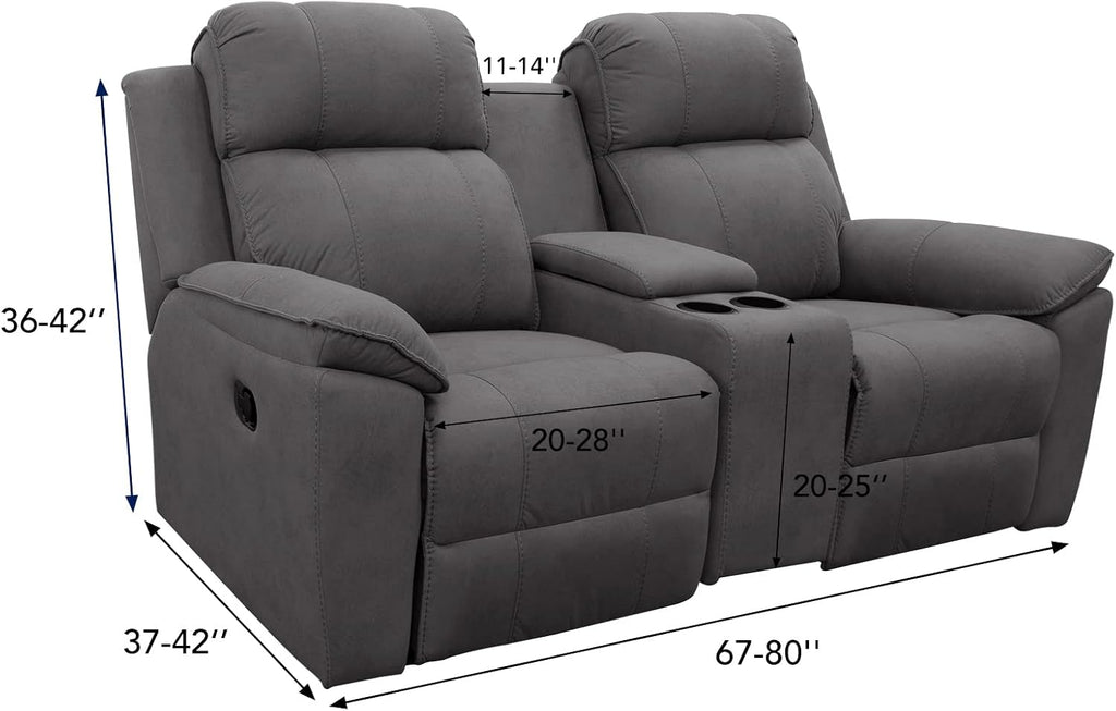 Easy-Going 1 Piece Reclining Loveseat with Middle Console Slipcover
